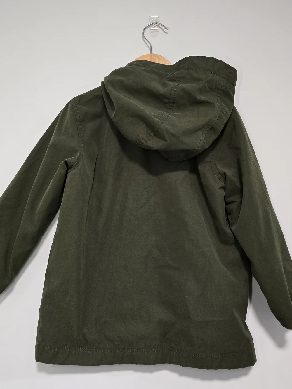 Kids Olive Green Hooded Fall Utility Jacket Back To School.